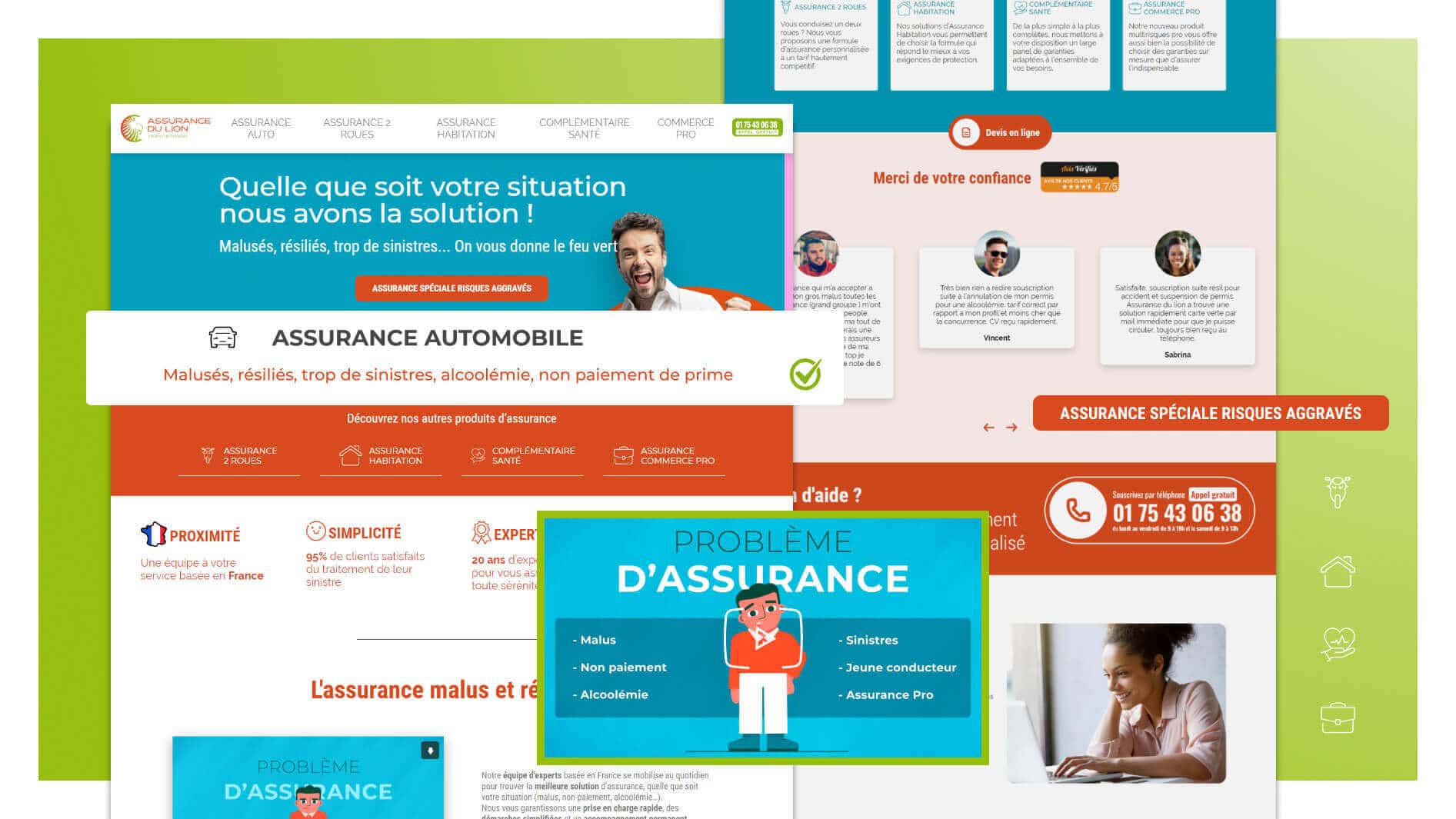 Assurance du Lion, client de l'agence digitale Data Projekt - Stratégie créative & digitale, expérience de marque, création du site web wordpress, social media