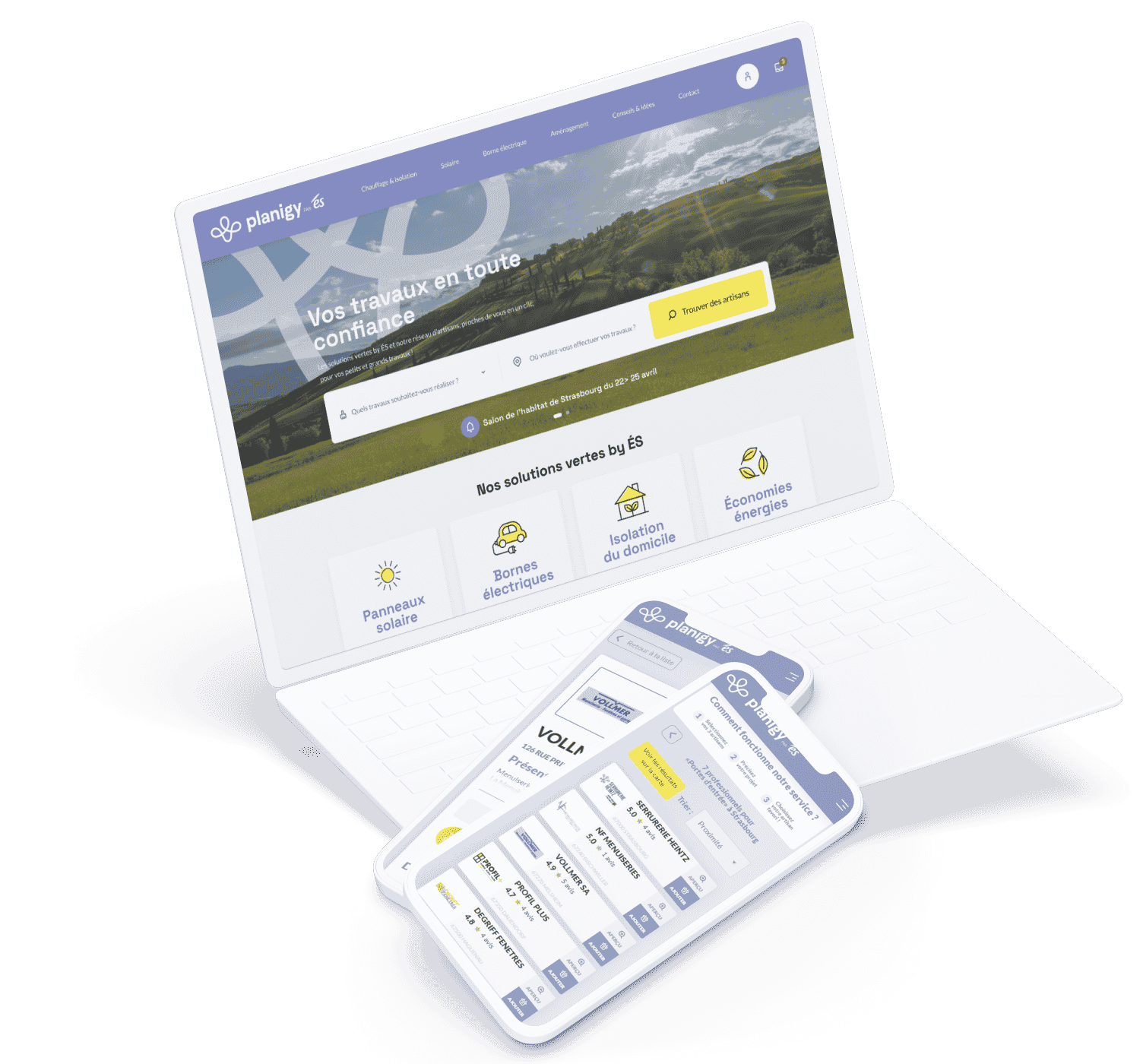 Électricité de Strasbourg, client de l'agence digitale Data Projekt - Développement de la plateforme web sur-mesure ÉS Travaux